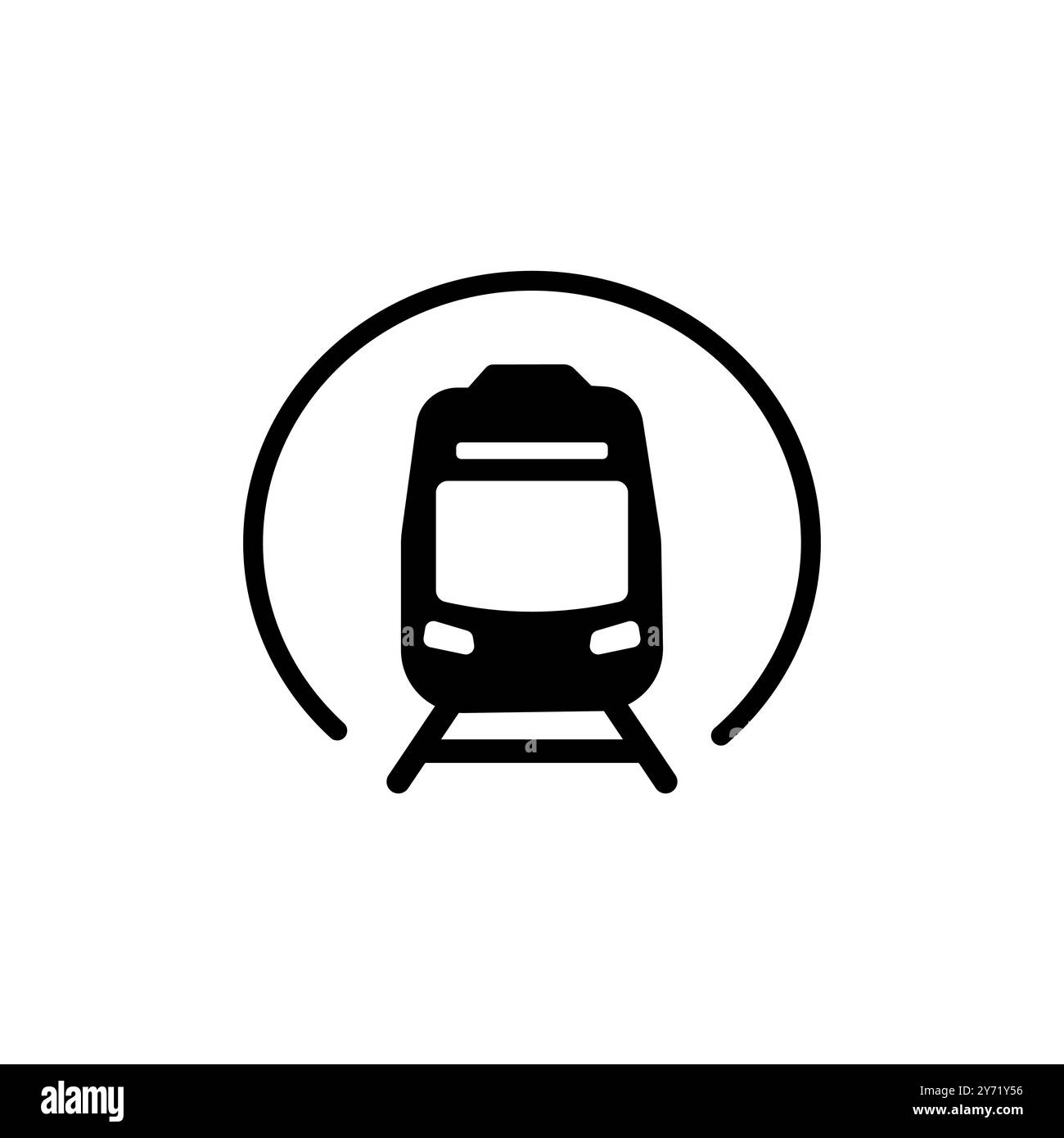 Icona della metropolitana in stile piatto. Illustrazione vettoriale della metropolitana su sfondo bianco isolato. Concetto di business del trasporto ferroviario di merci. Illustrazione Vettoriale