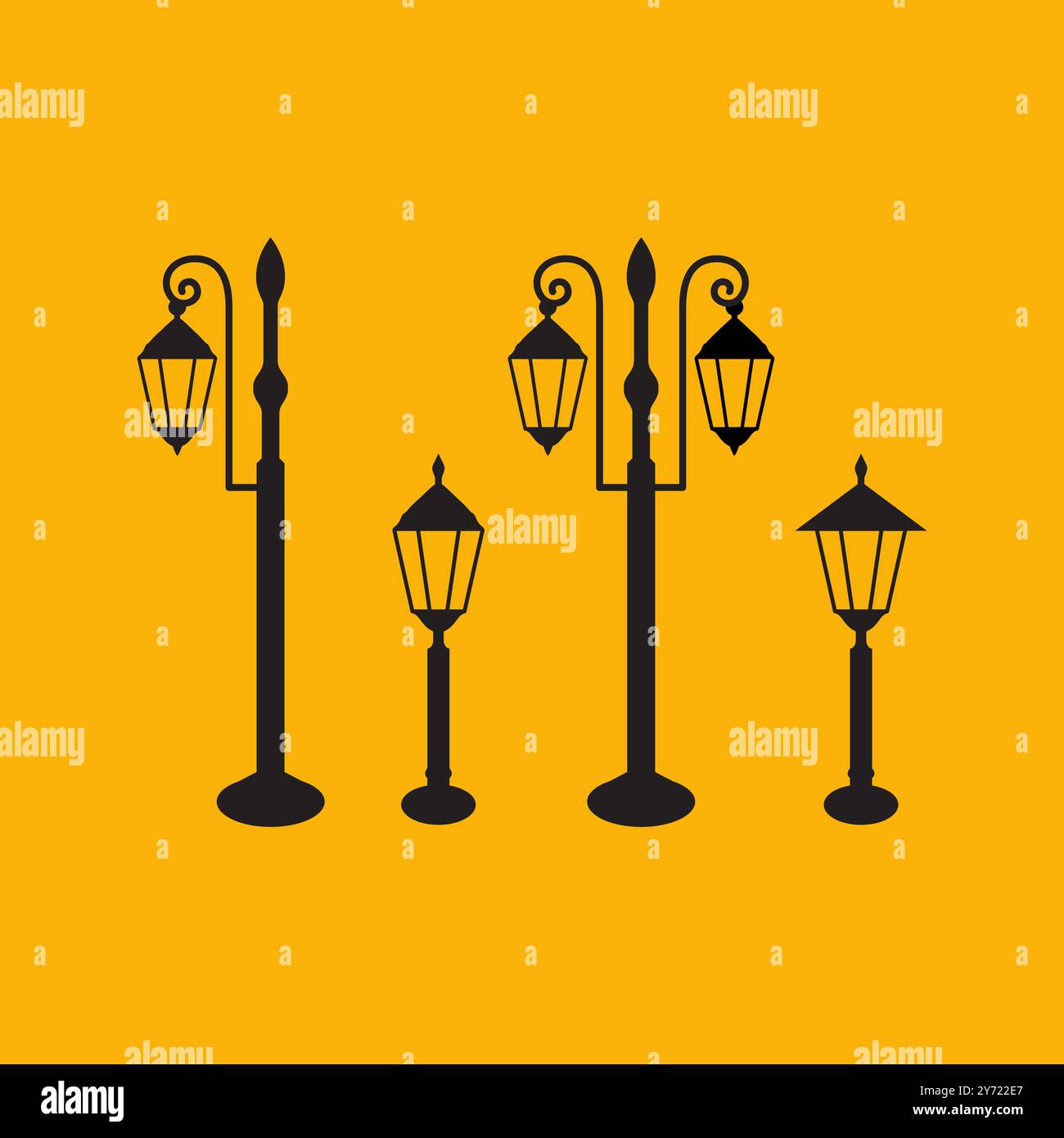 design con icone per esterni con illuminazione tradizionale Illustrazione Vettoriale