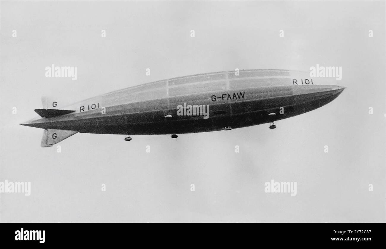 Dirigibile R101. La R101 in volo, c. 1929 Foto Stock