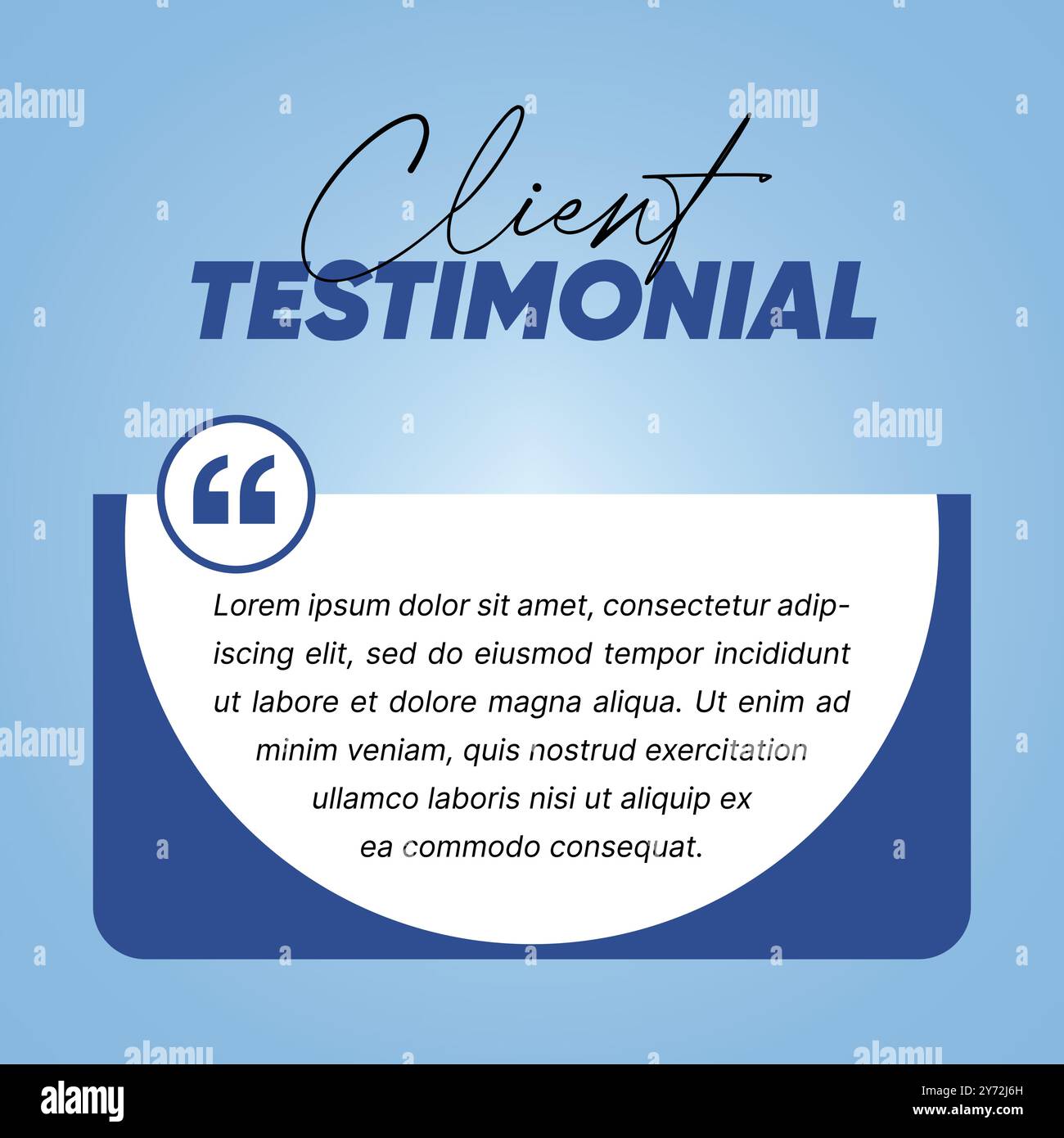 Modello di scheda di preventivo - progettazione di testimonianze - progettazione di post sui social media Illustrazione Vettoriale