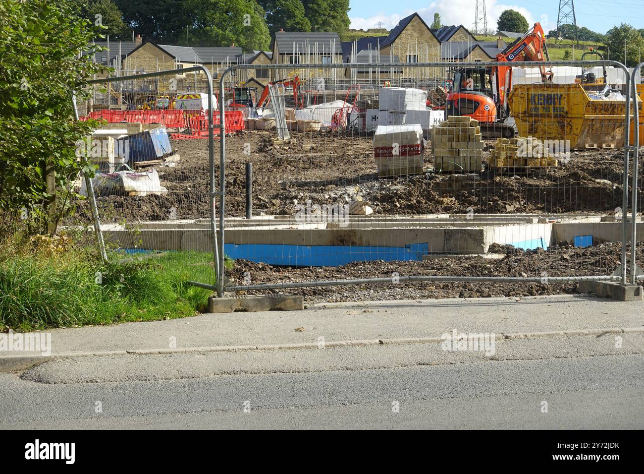 Wain Homes' High Hill View, edificio in High Hill Road, New Mills, Derbyshire Foto Stock