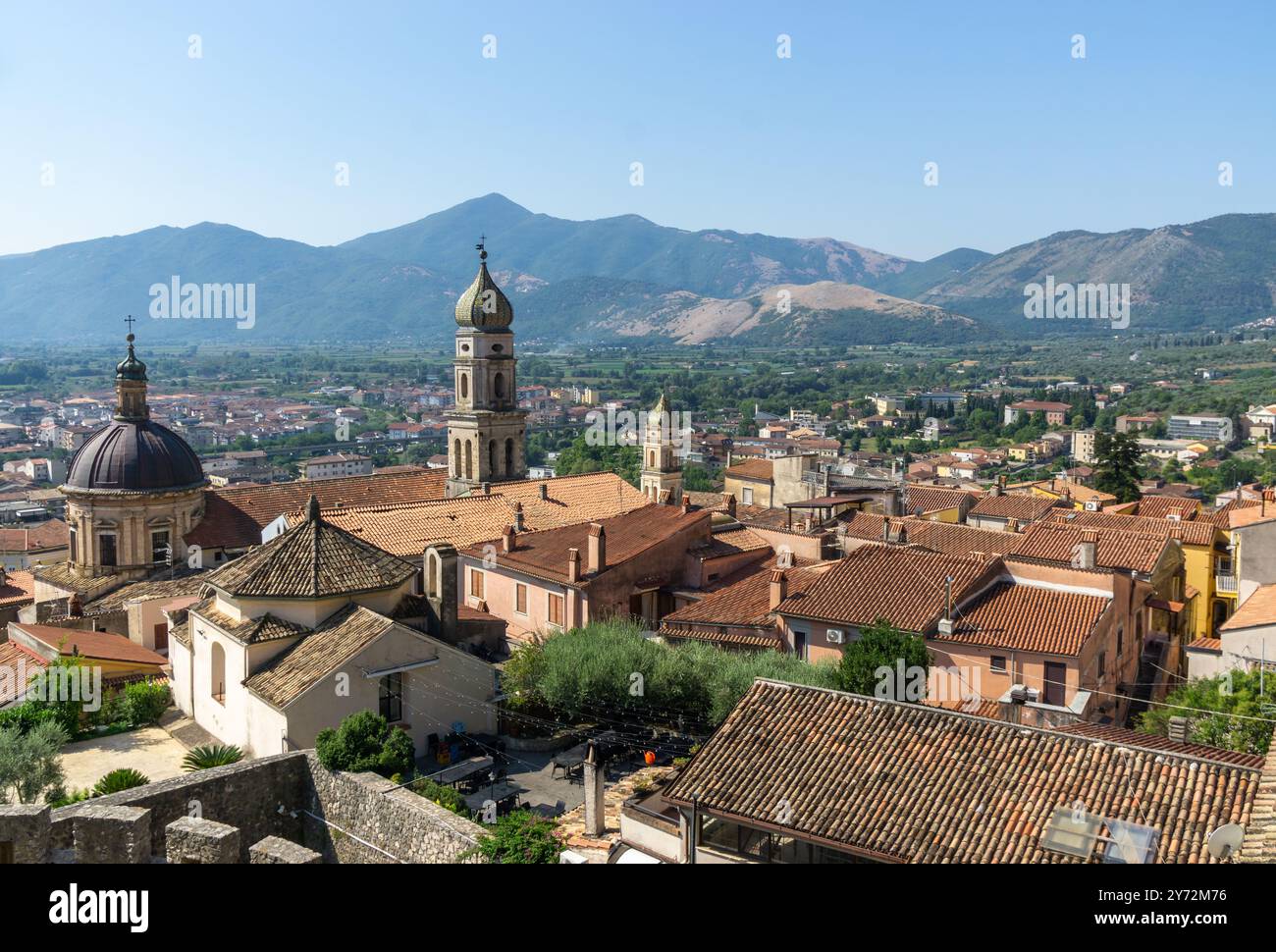 Vista panoramica della città di Venafro, Molise, Italia Foto Stock