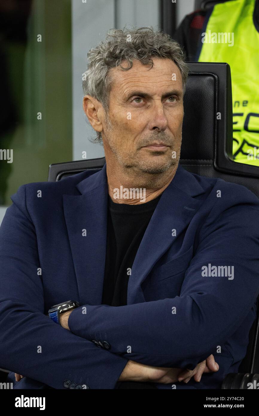 Milano, Italia - settembre 27 2024 - Milano-Lecce serie A - luca gotti allenatore lecce crediti: Kines Milano/Alamy Live News Foto Stock