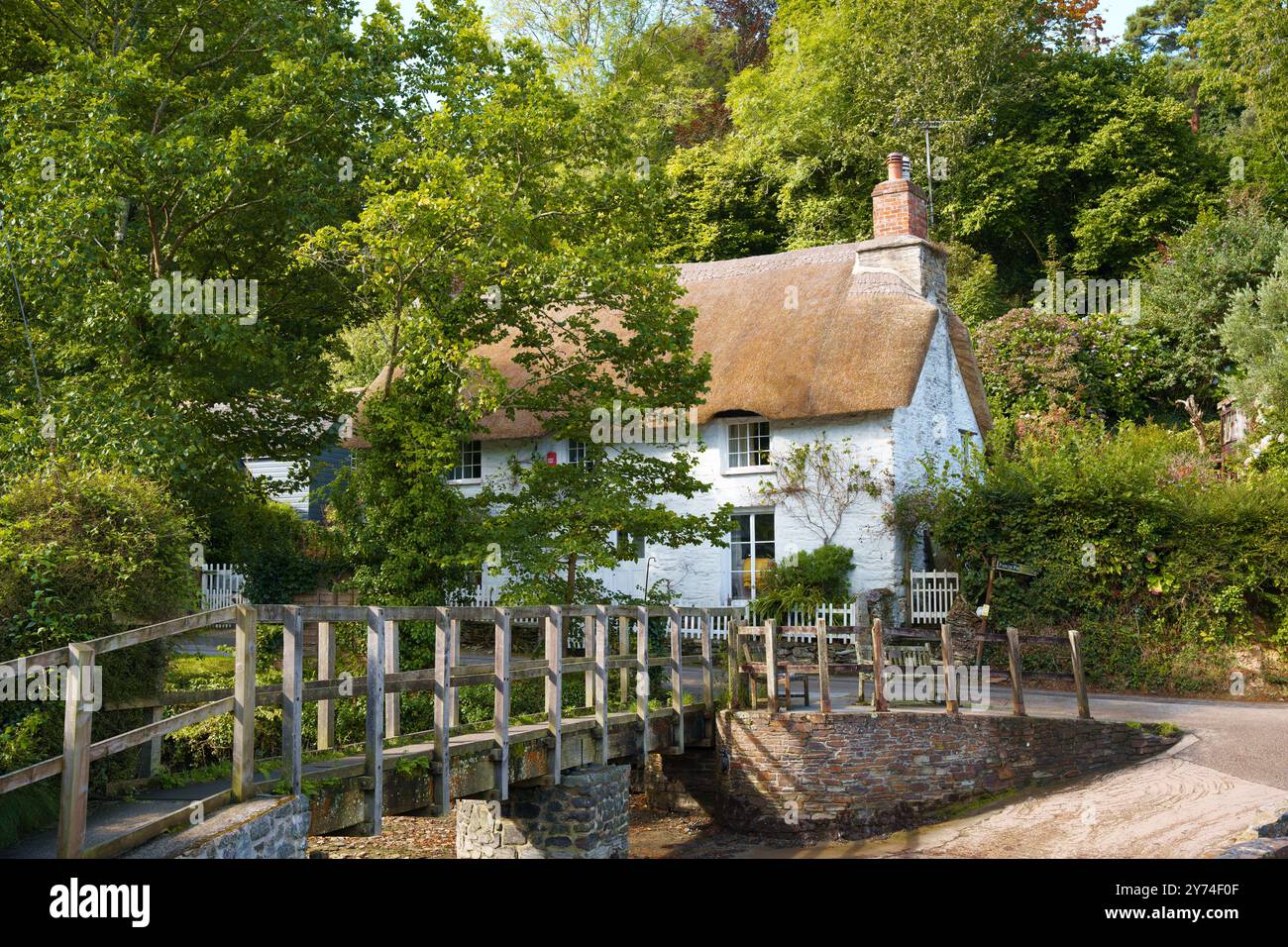 helford, villaggio in cornovaglia Foto Stock