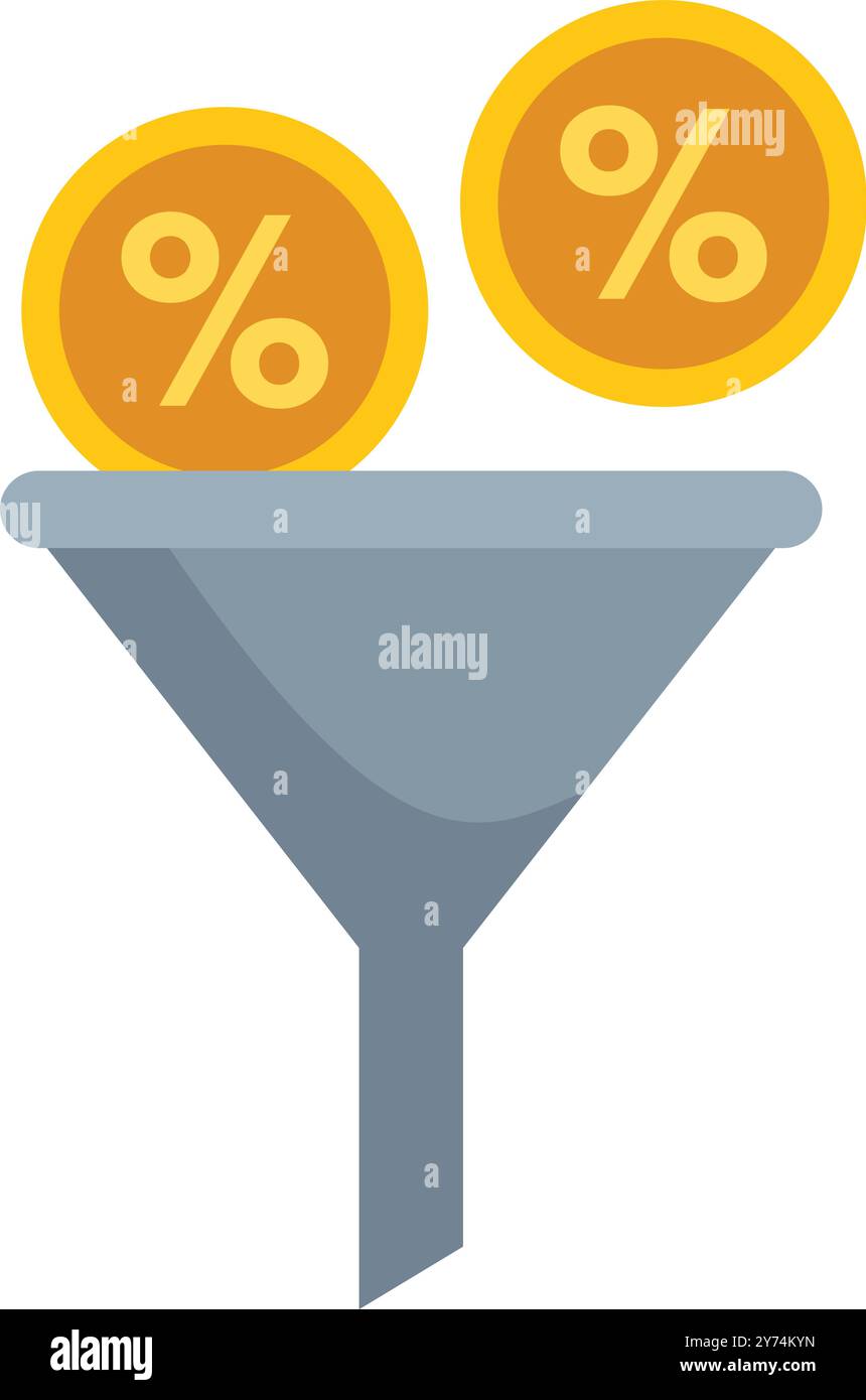 L'imbuto di vendita attrae più clienti generando più entrate per le aziende Illustrazione Vettoriale