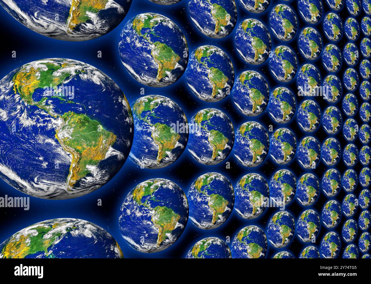 Mondi paralleli, illustrazione concettuale. Foto Stock