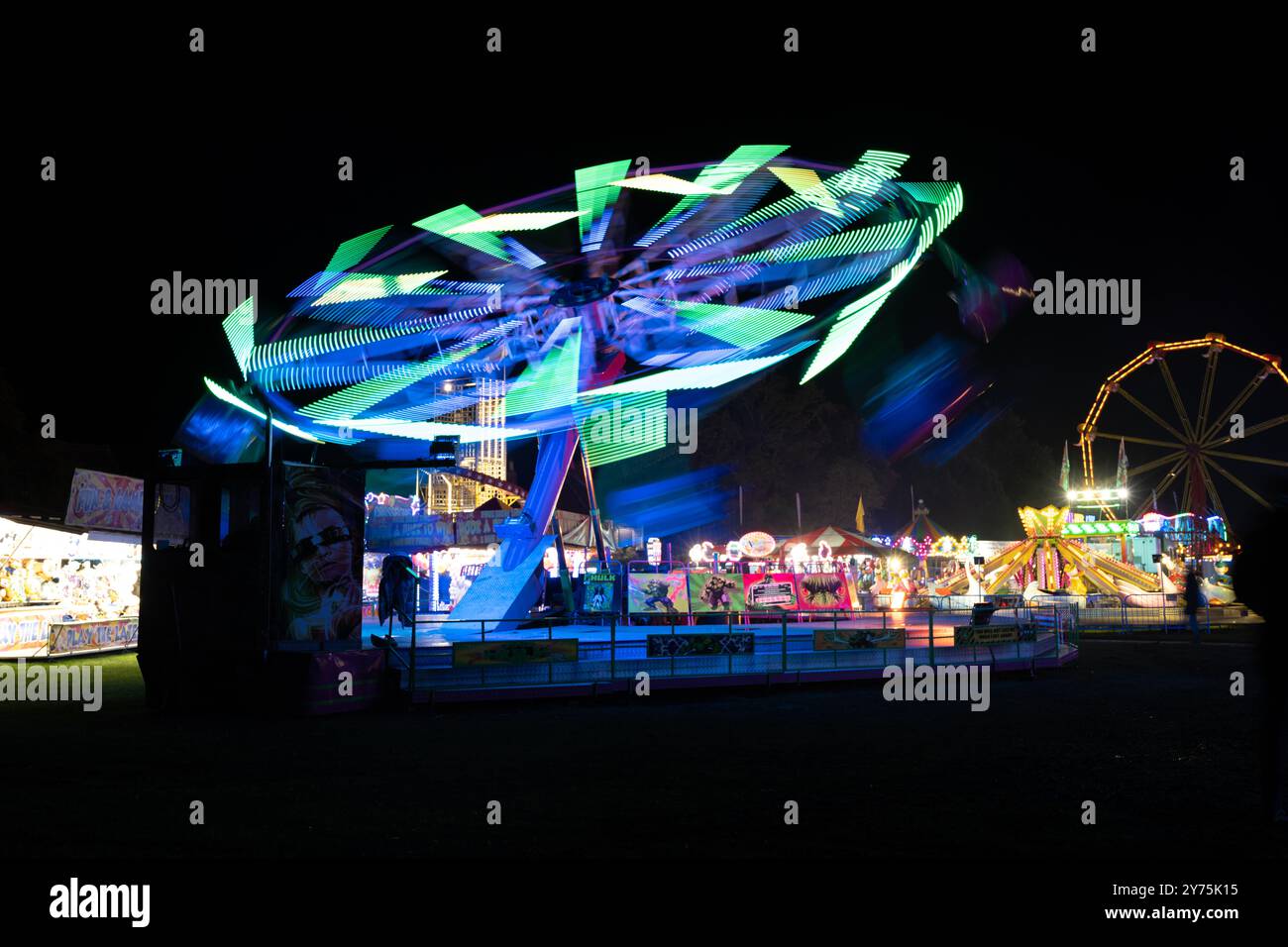Wallingford Fun Fair at Night - venerdì 27 settembre 2024 Foto Stock