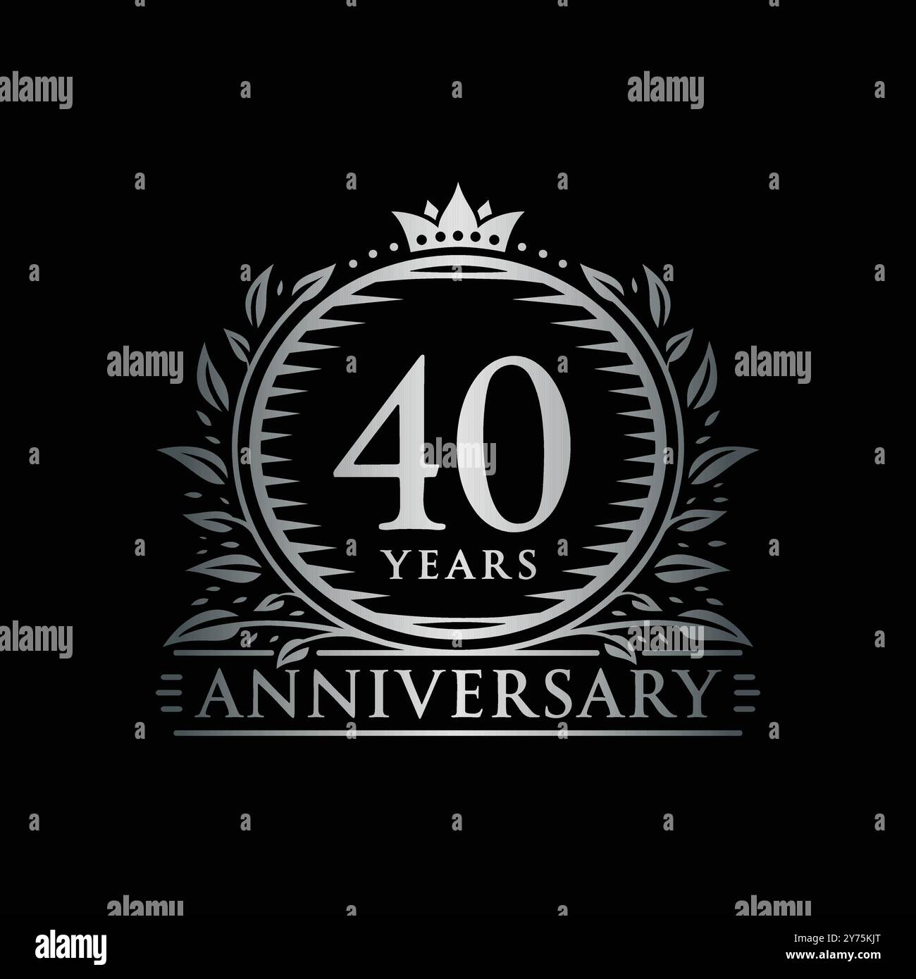 40 anni per festeggiare l'anniversario del modello di design. logo del 40° anniversario. Vettore e illustrazione. Illustrazione Vettoriale