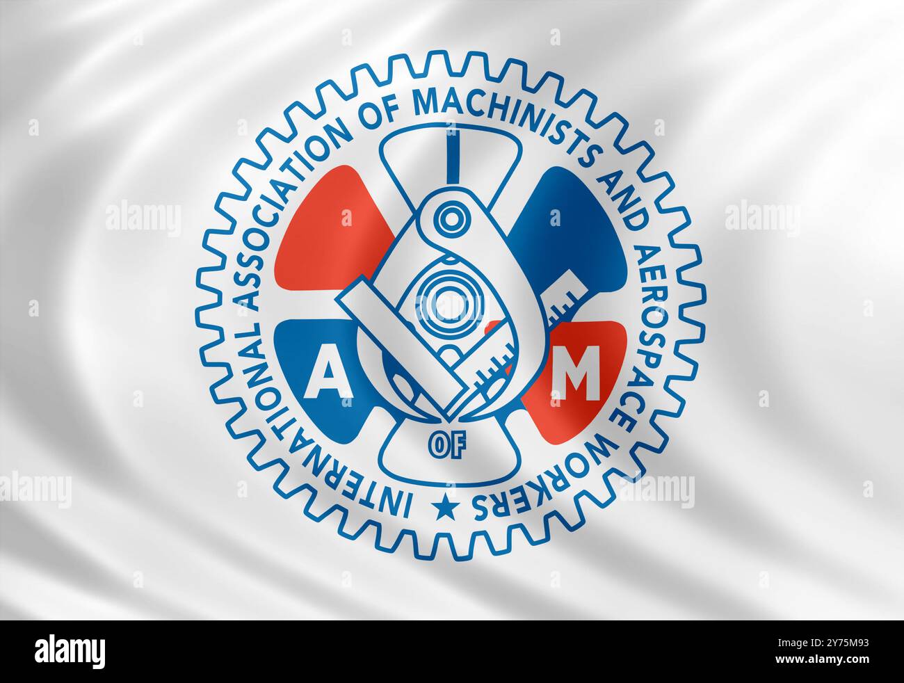 Icona del logo IAM dell'Associazione internazionale dei macchinisti e dei lavoratori aerospaziali Foto Stock