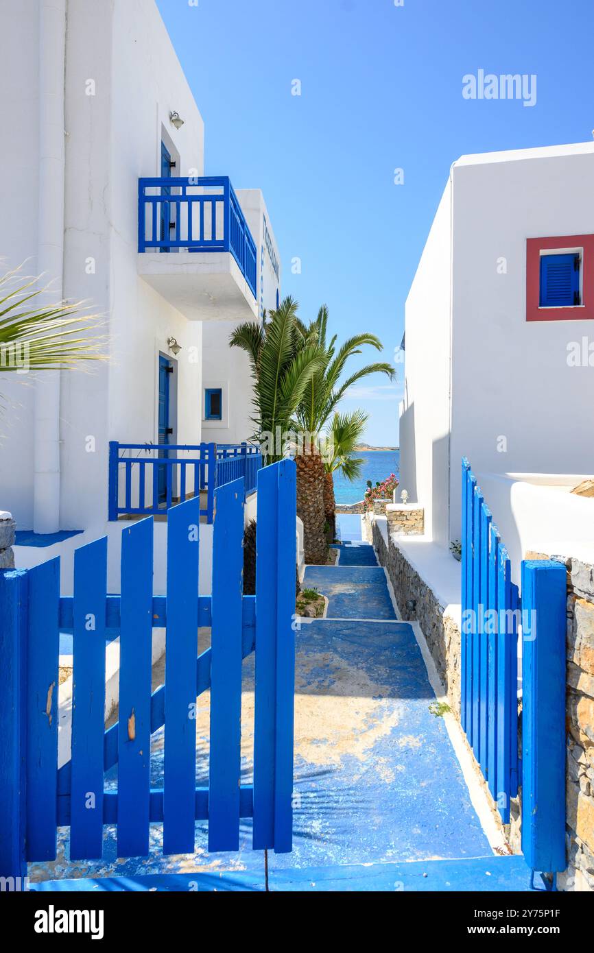 Architettura di stile Cicladico sull'isola di Ano Koufonisi. Piccole Cicladi, Grecia Foto Stock