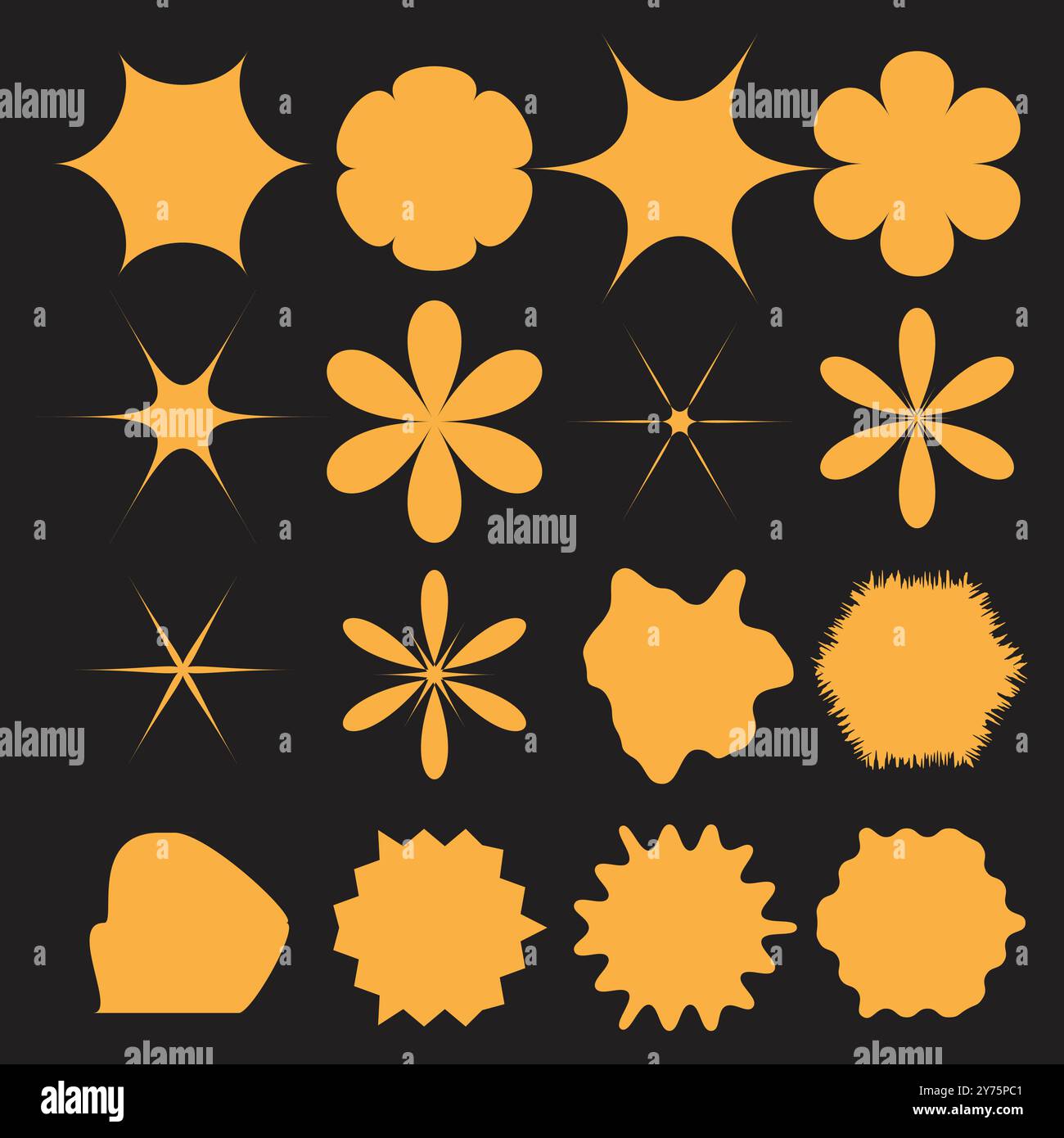 Set di doodle per elementi di design organici futuristici Illustrazione Vettoriale