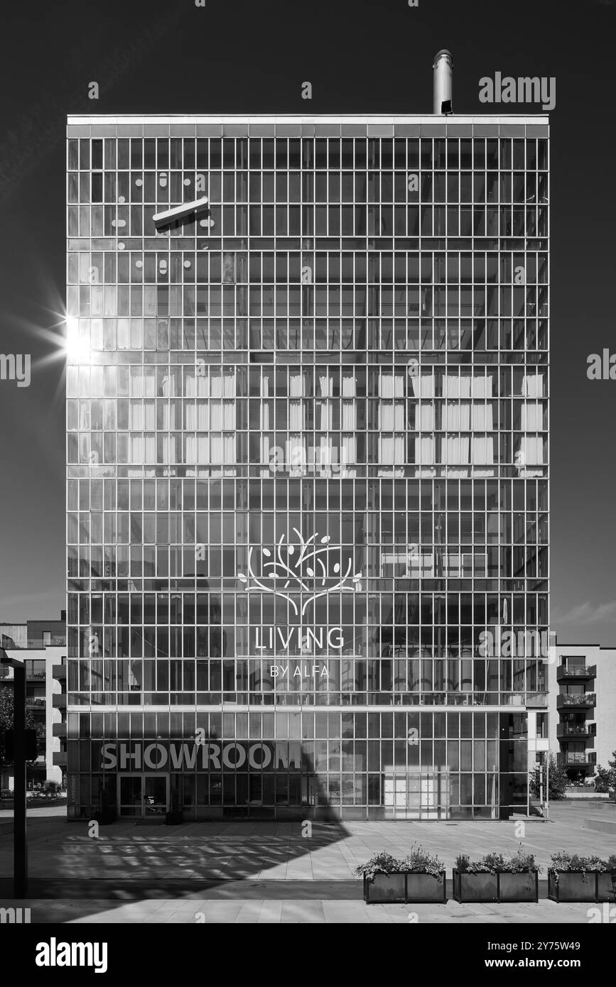 Kaffetårnet (The Coffee Tower), torrefazione di caffè, progettata da Bent Mackeprang & Thorkel Klerk per la catena di supermercati Irma, 1968; Rødovre, Danimarca Foto Stock