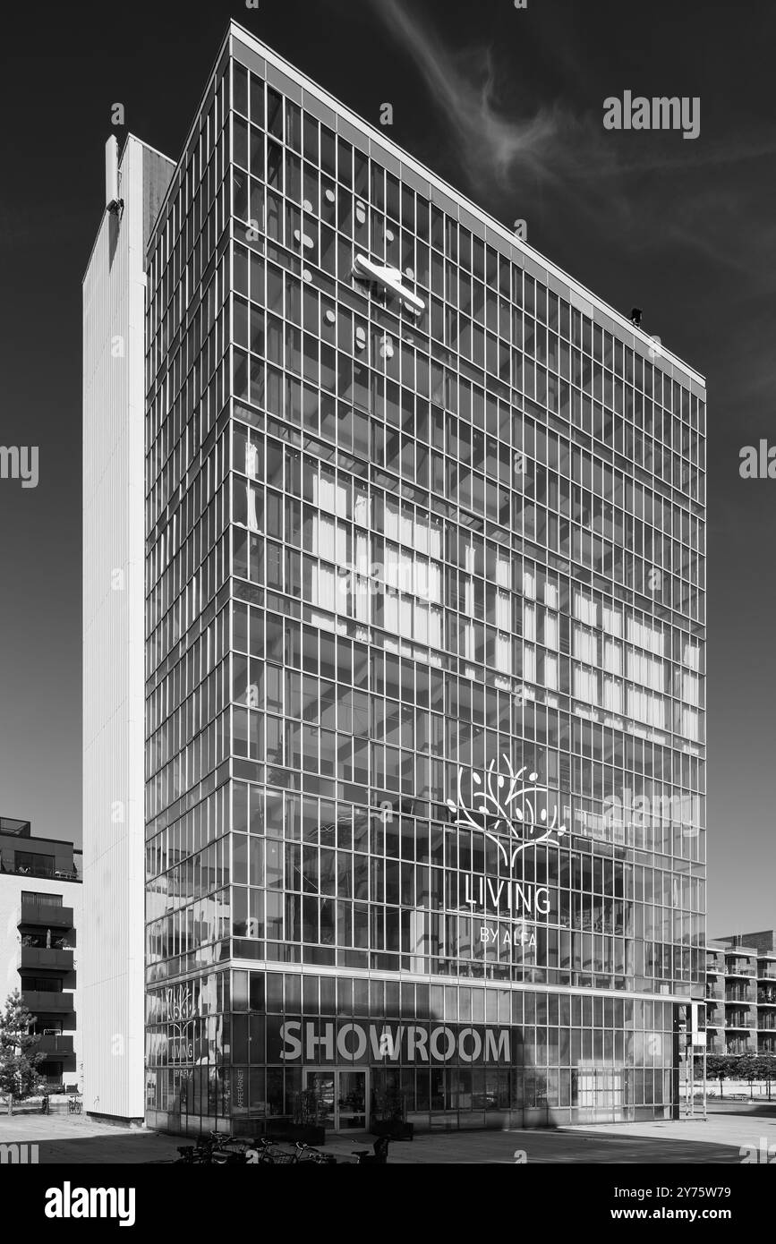 Kaffetårnet (The Coffee Tower), torrefazione di caffè, progettata da Bent Mackeprang & Thorkel Klerk per la catena di supermercati Irma, 1968; Rødovre, Danimarca Foto Stock