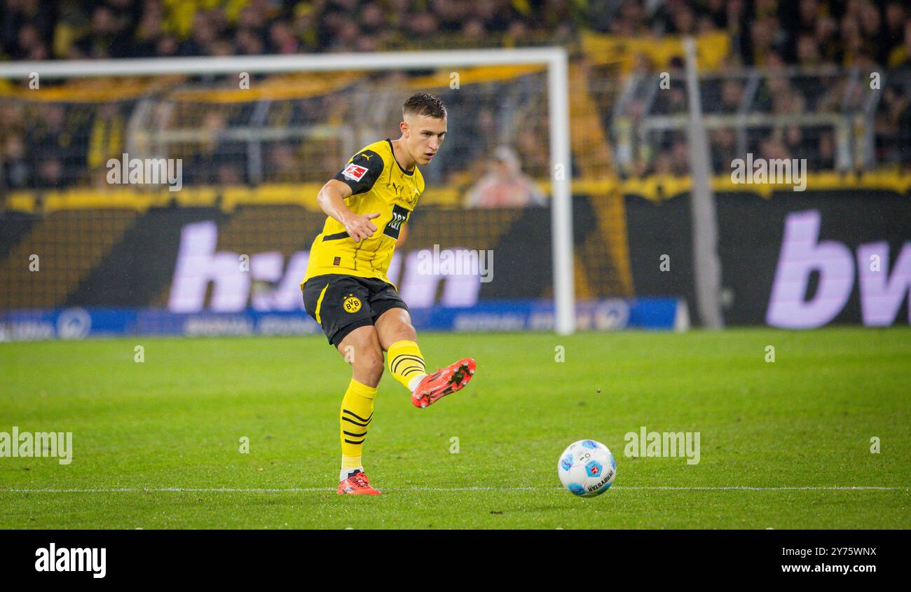 Dortmund, Germania. 27 settembre 2024. Nico Schlotterbeck (BVB) Borussia Dortmund - VfL Bochum 27.09.2024 Copyright (nur für journalistische Zwecke) di Foto Stock