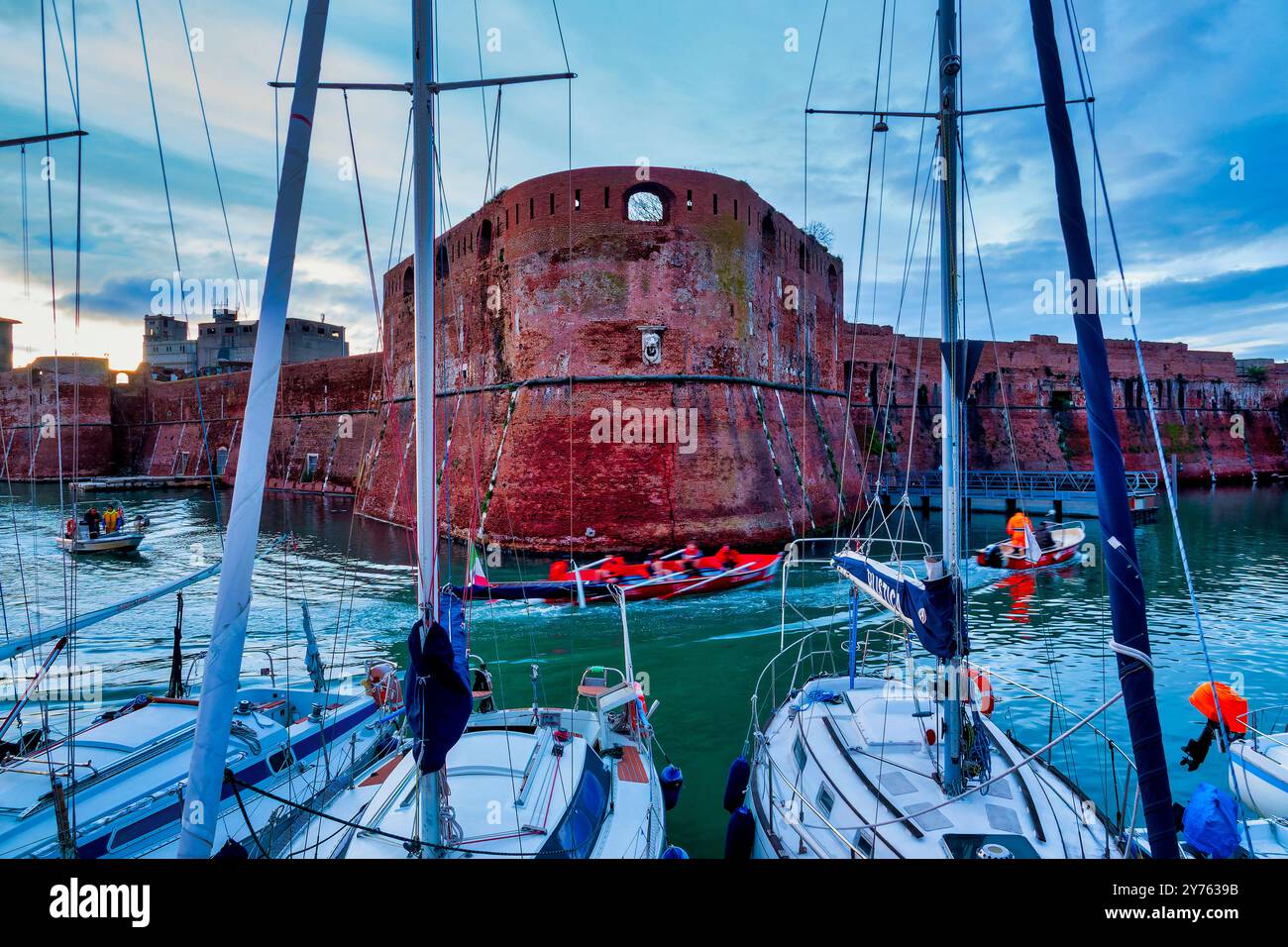 Bastione dell'Ampolletta alla Fortezza Vecchia, un bastione rinascimentale di Livorno, Toscana, Italia, costruito dai Medici family​ Foto Stock