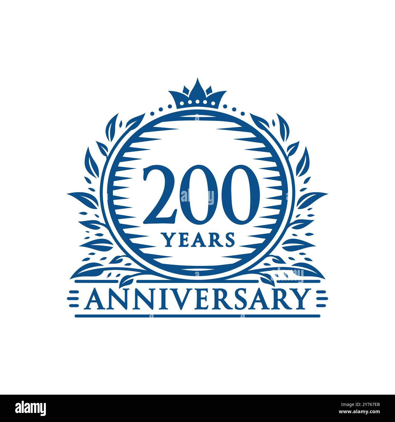 200 anni per festeggiare l'anniversario del modello di design. logo del 200° anniversario. Vettore e illustrazione. Illustrazione Vettoriale