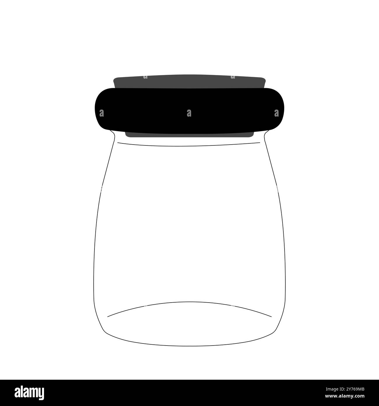 Flacone per budino in vetro da 3,3 ml con tappo in sughero, design vettoriale con icona piatta Illustrazione Vettoriale