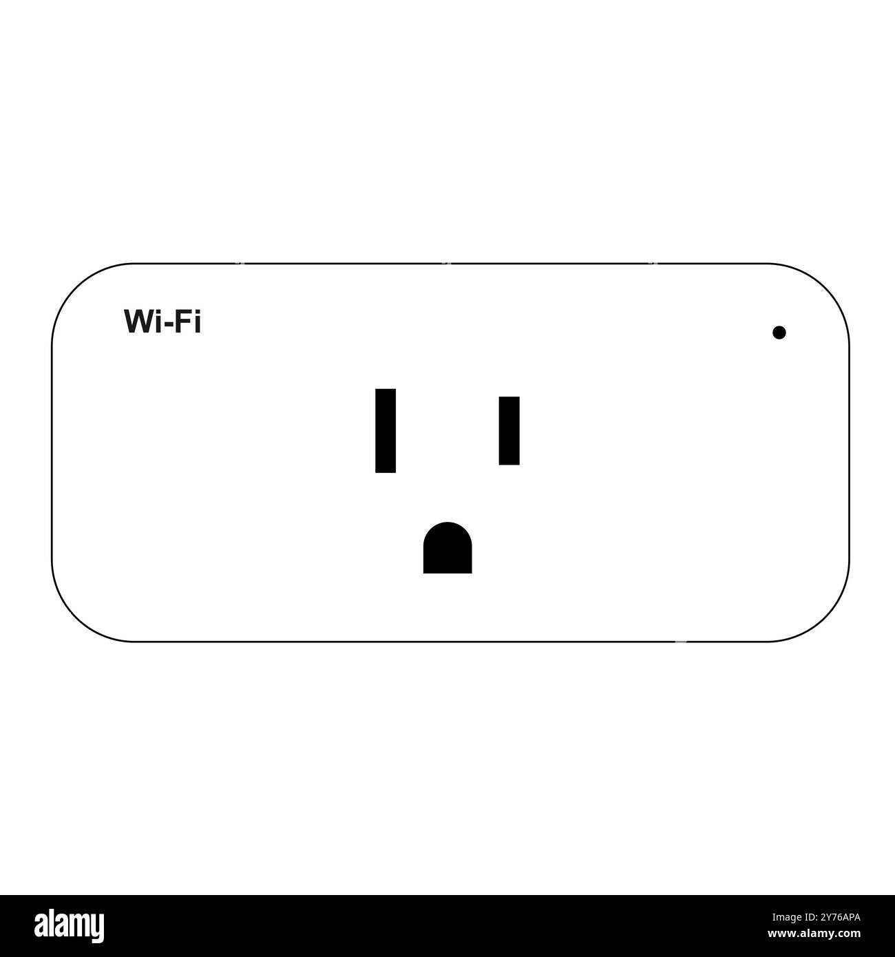 Icona del concetto Wi-Fi US Smart One socket in stile sottile Illustrazione Vettoriale