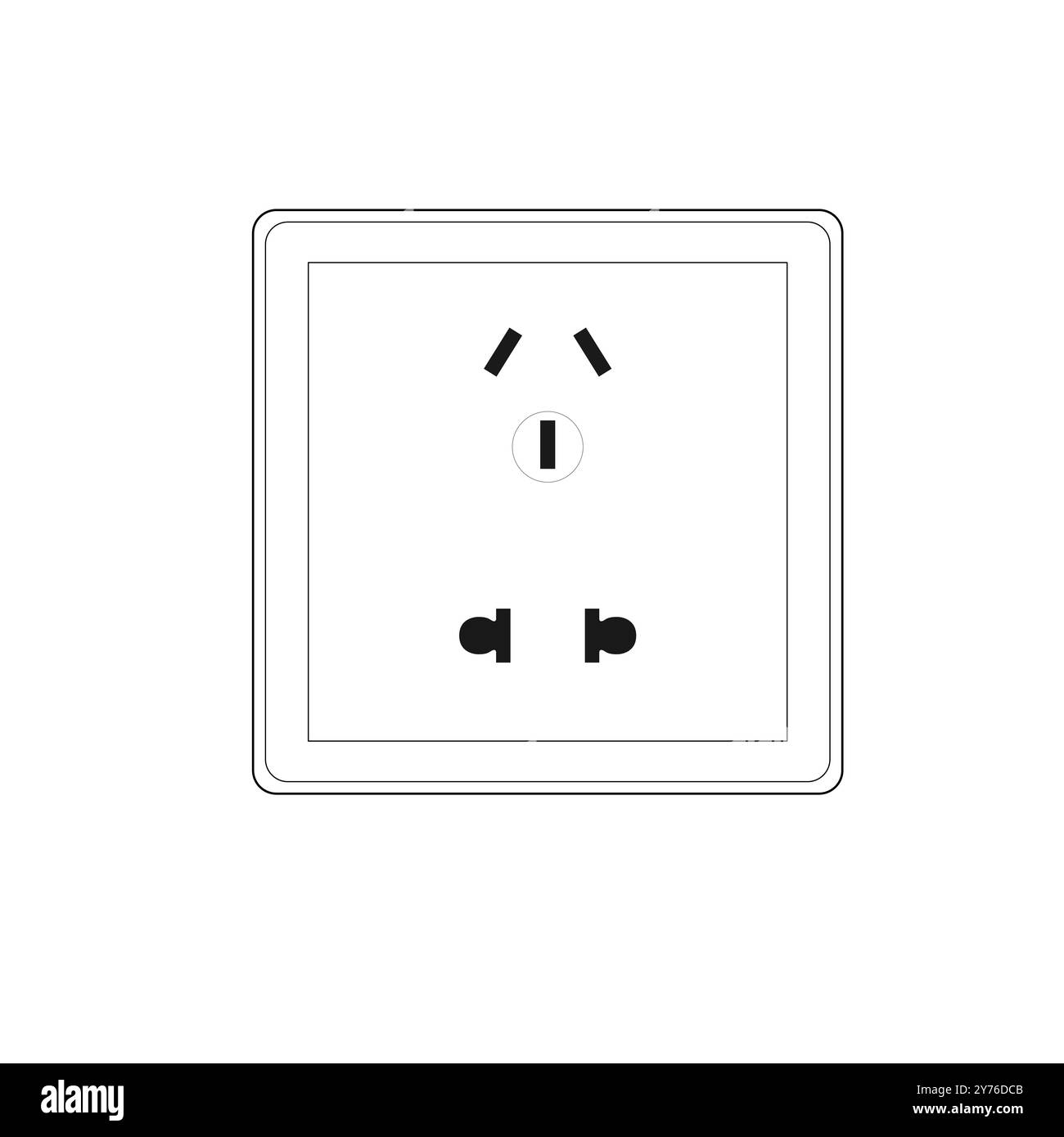 Connettore femmina a parete tipo 86 connettore femmina da pannello a 5 pin connettori elettrici da 10 a connettori femmina a 2 fori e 3 fori bianco puro Illustrazione Vettoriale
