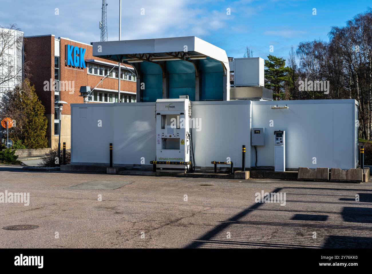 Goteborg, Svezia - febbraio 27 2023: Stazione di rifornimento dell'idrogeno presso magazzini Foto Stock