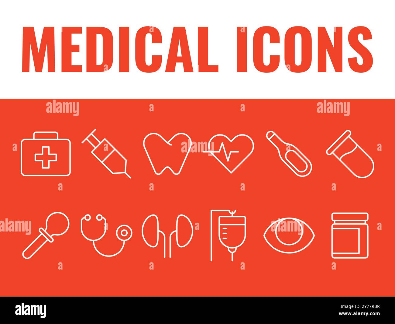 Set di icone mediche. Vettore delle icone mediche. vettore delle icone dell'assistenza sanitaria. Illustrazione Vettoriale