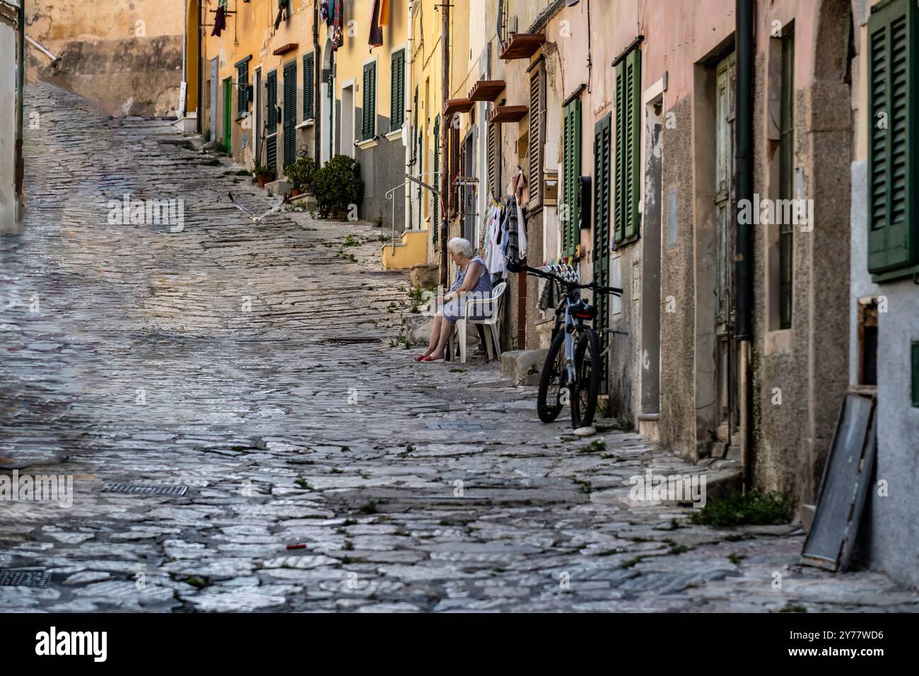Via delle Fonderia, Isola d'Elba, Italia Foto Stock