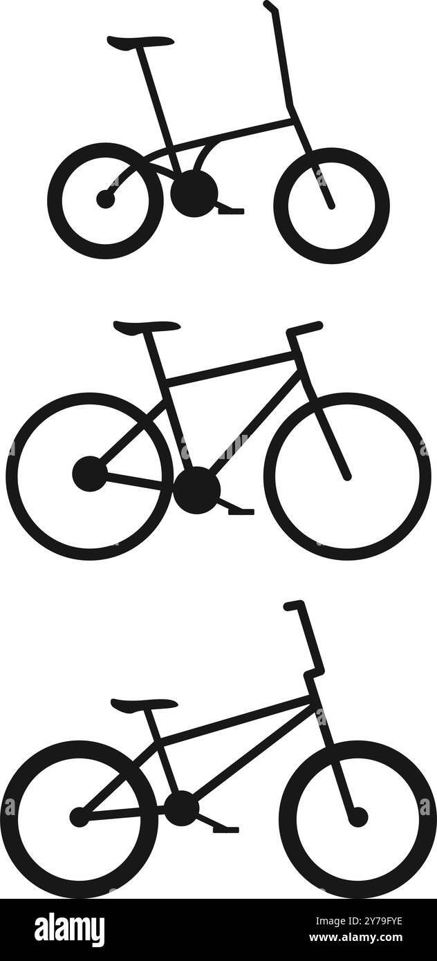 Icona della bicicletta perfetta per un logo in un parco o in autostrada. Illustrazione Vettoriale