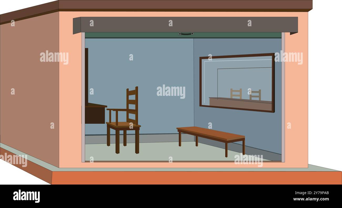 Illustrazione vettoriale della clipart della berlina design isolato. Saloon del villaggio indiano. Saloon asiatico piccolo per animazioni di cartoni animati Illustrazione Vettoriale