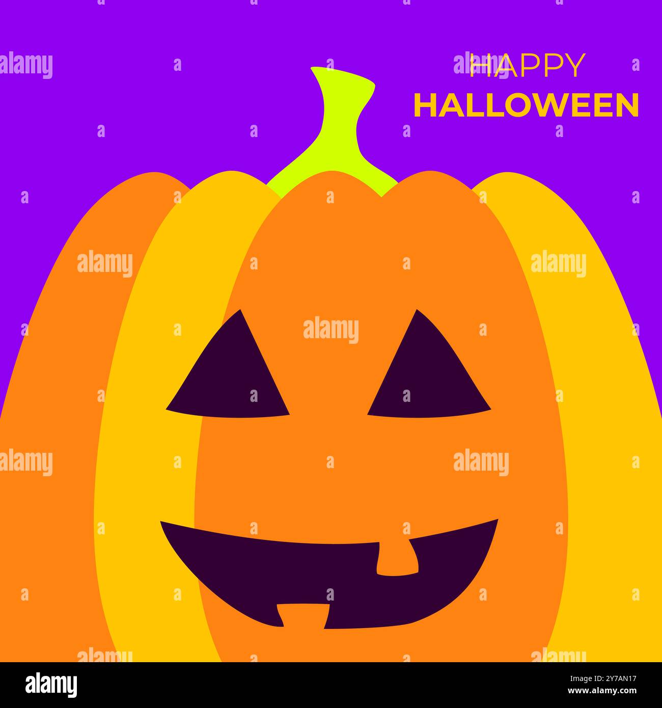 Biglietto d'auguri di Halloween per zucca Illustrazione Vettoriale