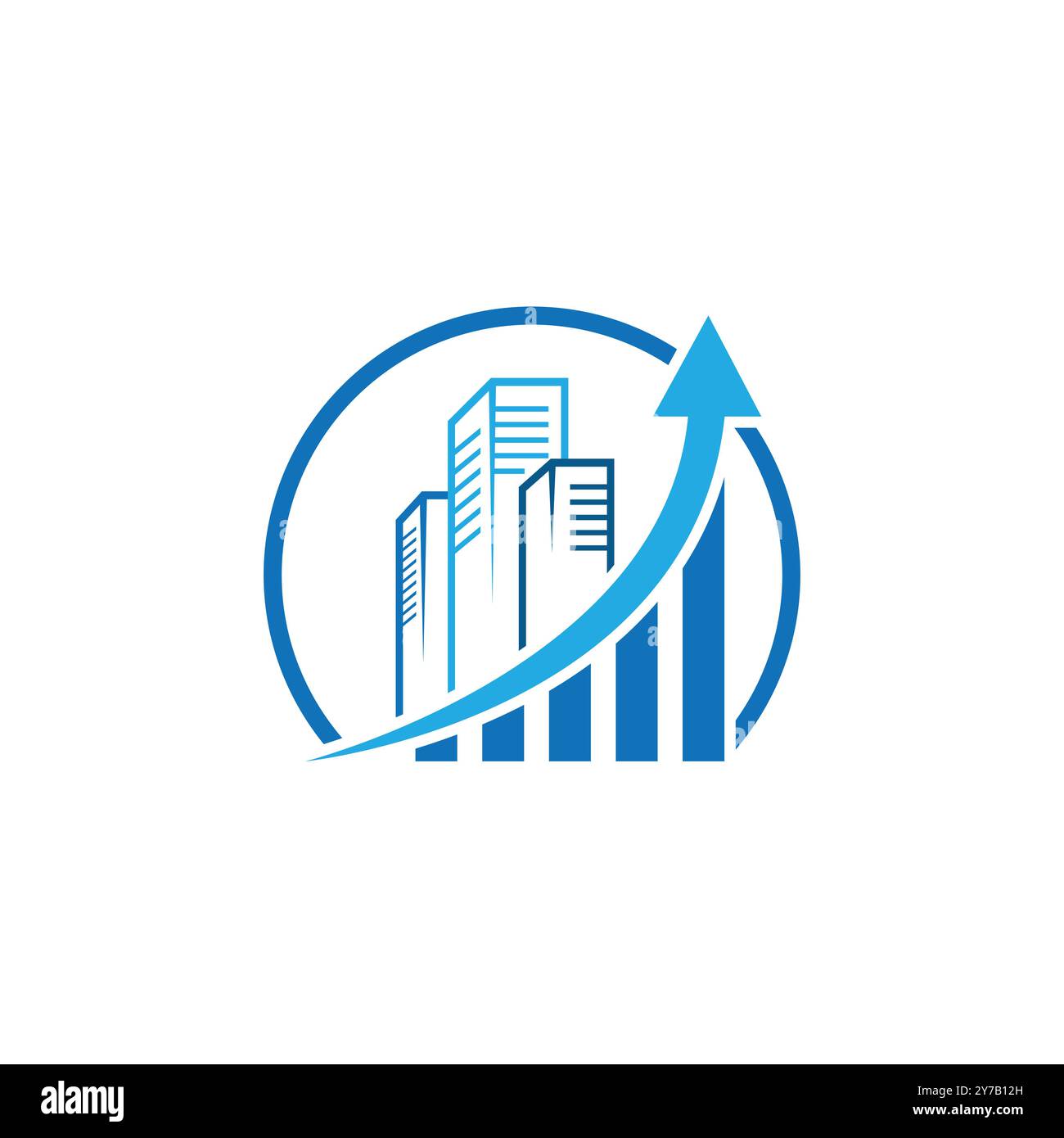 Design moderno del logo degli investimenti immobiliari Vector. Investimenti immobiliari crescita commerciale economico immobiliare logo Vector Illustrazione Vettoriale