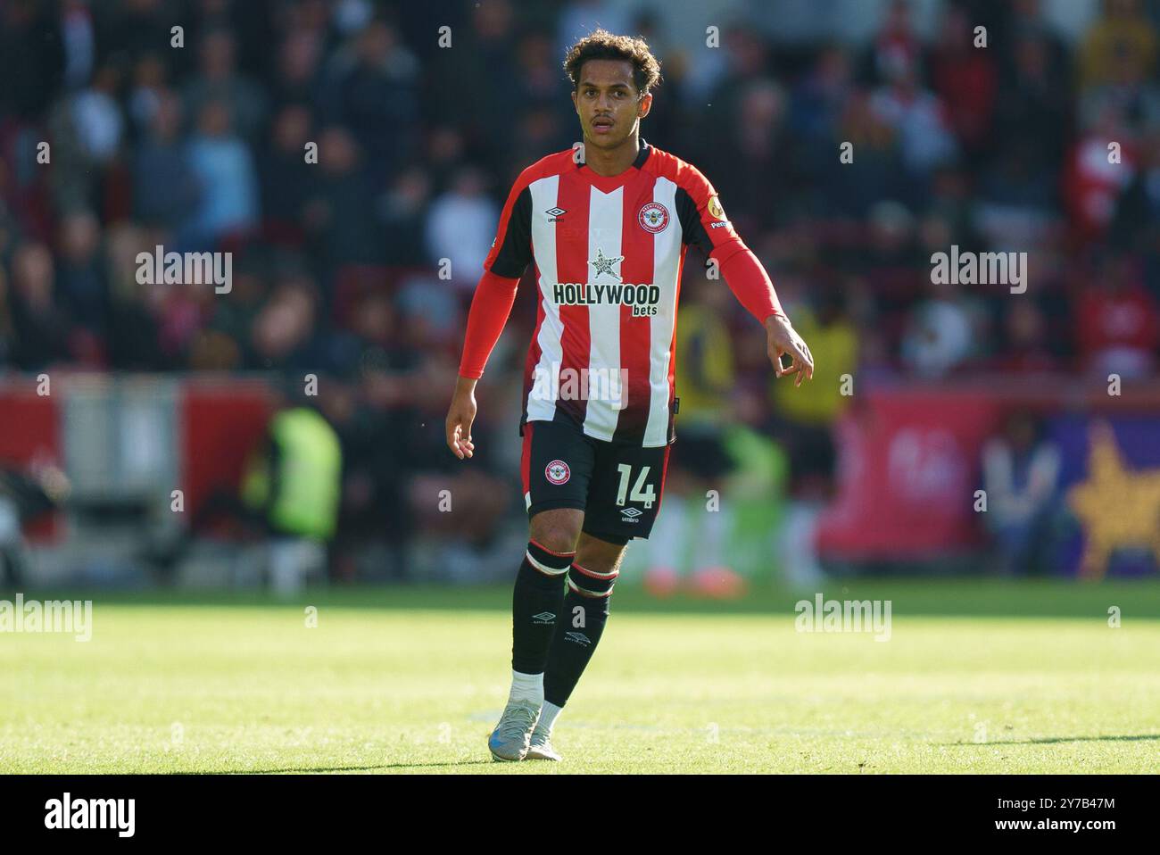 Londra, Regno Unito. 28 settembre 2024. Fabio Carvalho di Brentford durante il Brentford FC contro West Ham United FC al Gtech Community Stadium, Londra, Inghilterra, Regno Unito il 28 settembre 2024 Credit: Every Second Media/Alamy Live News Foto Stock