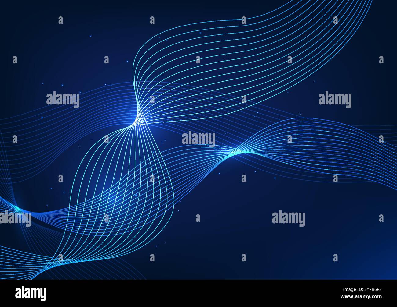 Tecnologia di background astratto , onde sovrapposte, trasmissione di dati al sistema di elaborazione file, con alta velocità e più livelli di dati, illu Illustrazione Vettoriale