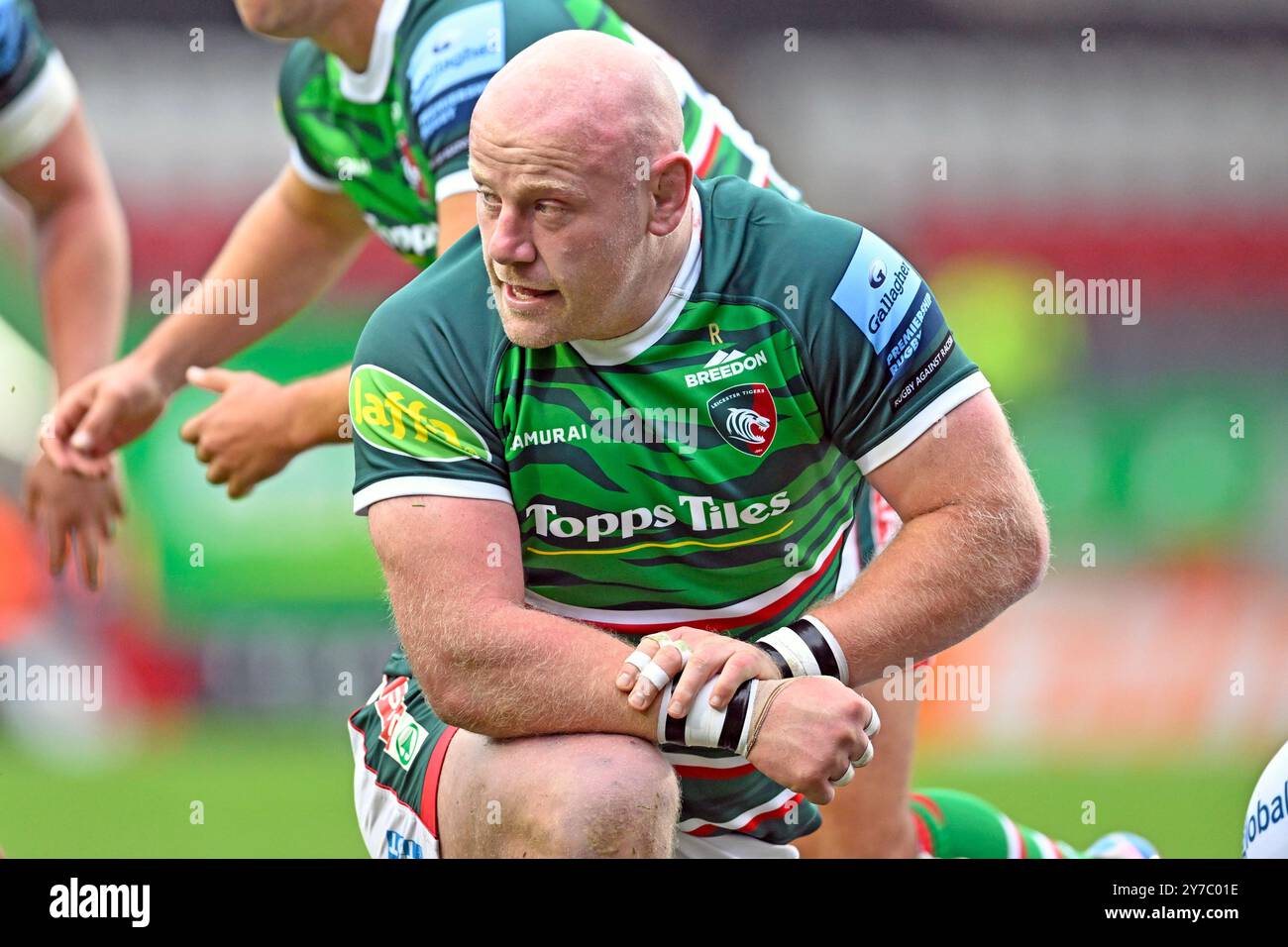 Dan COLE dei Leicester Tigers durante il Gallagher Premiership Match Leicester Tigers vs Bath Rugby a Welford Road, Leicester, Regno Unito, 29 settembre 2024 (foto di Mark Dunn/News Images) Foto Stock
