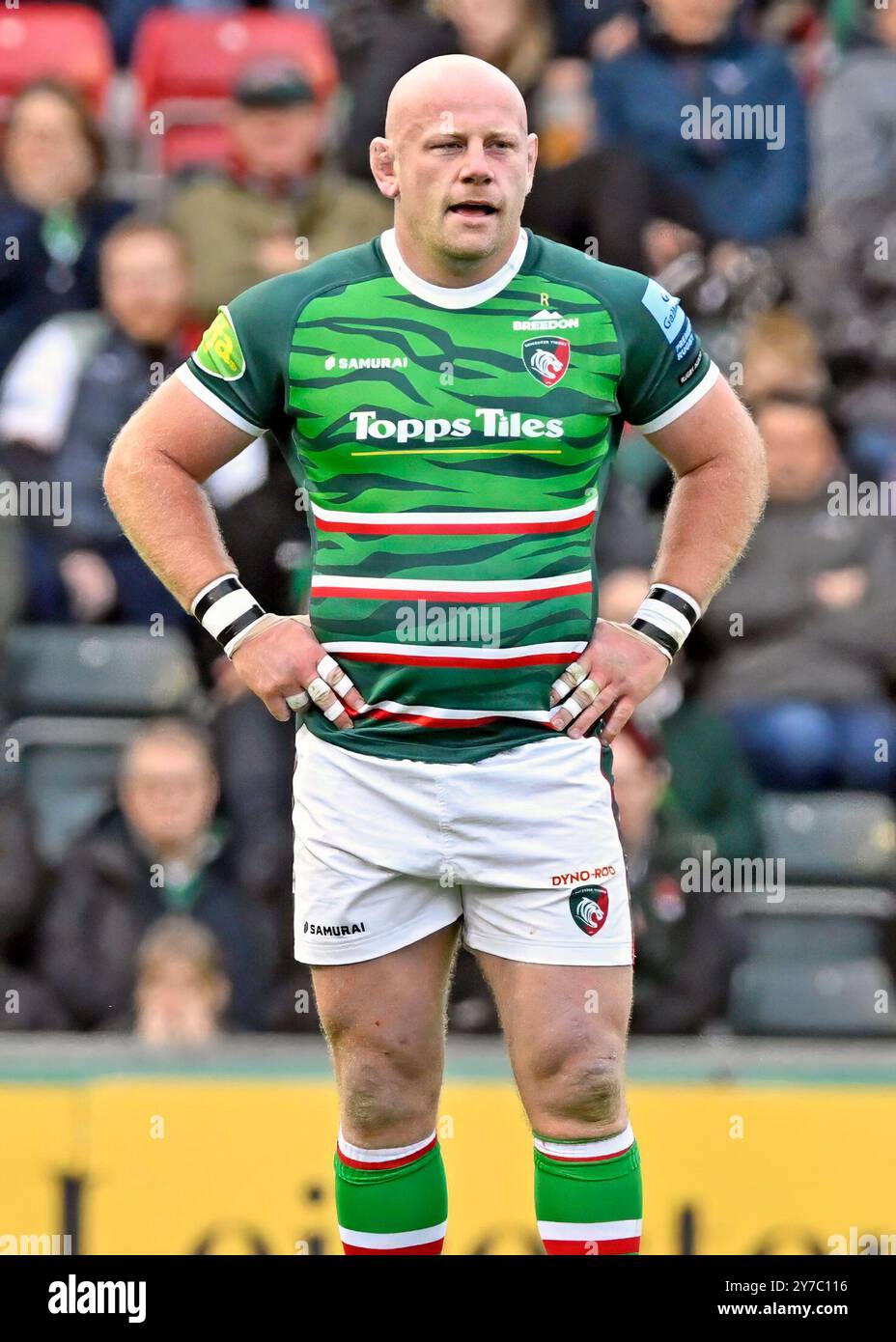 Dan COLE dei Leicester Tigers durante il Gallagher Premiership Match Leicester Tigers vs Bath Rugby a Welford Road, Leicester, Regno Unito, 29 settembre 2024 (foto di Mark Dunn/News Images) Foto Stock
