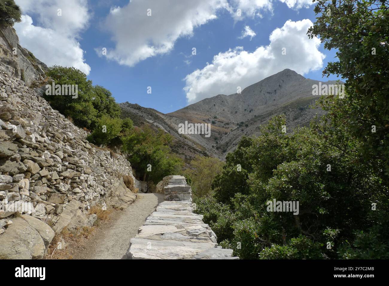 Vista del famoso sentiero sul Monte ZAS, Naxos, Grecia Foto Stock