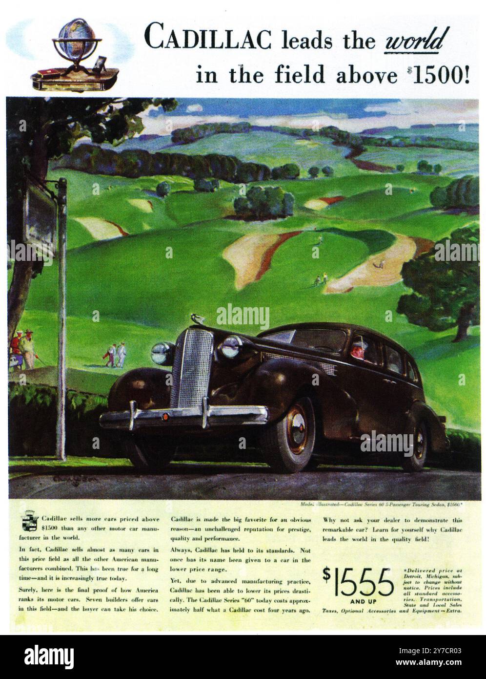 1937 Cadillac serie 60 annuncio in berlina Touring a 5 passeggeri Foto Stock