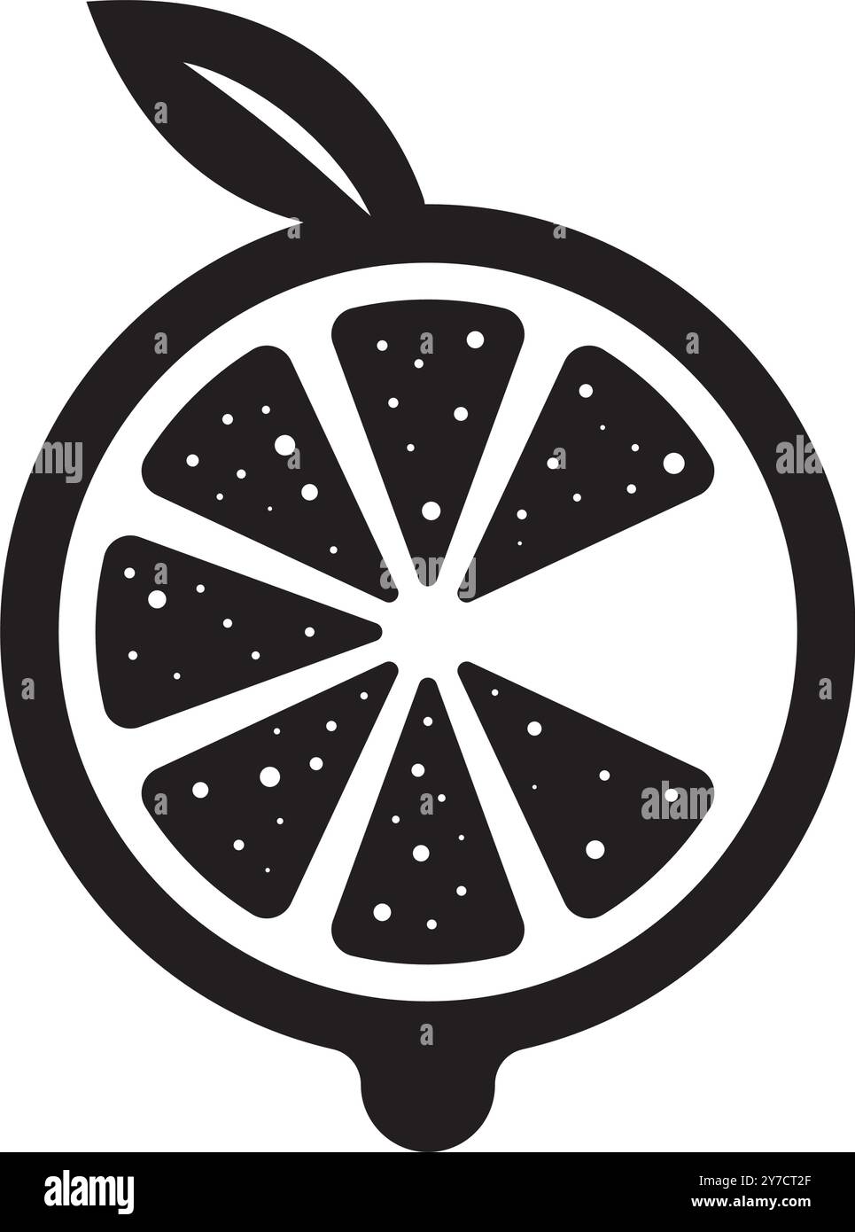 Icona arancia frutta, disegno del logo dell'illustrazione vettoriale Illustrazione Vettoriale