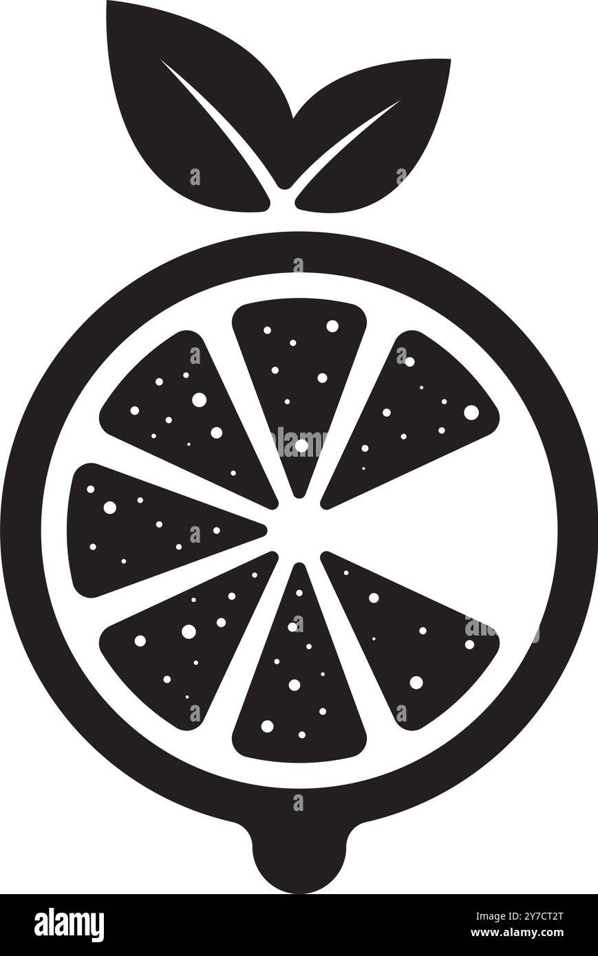 Icona arancia frutta, disegno del logo dell'illustrazione vettoriale Illustrazione Vettoriale