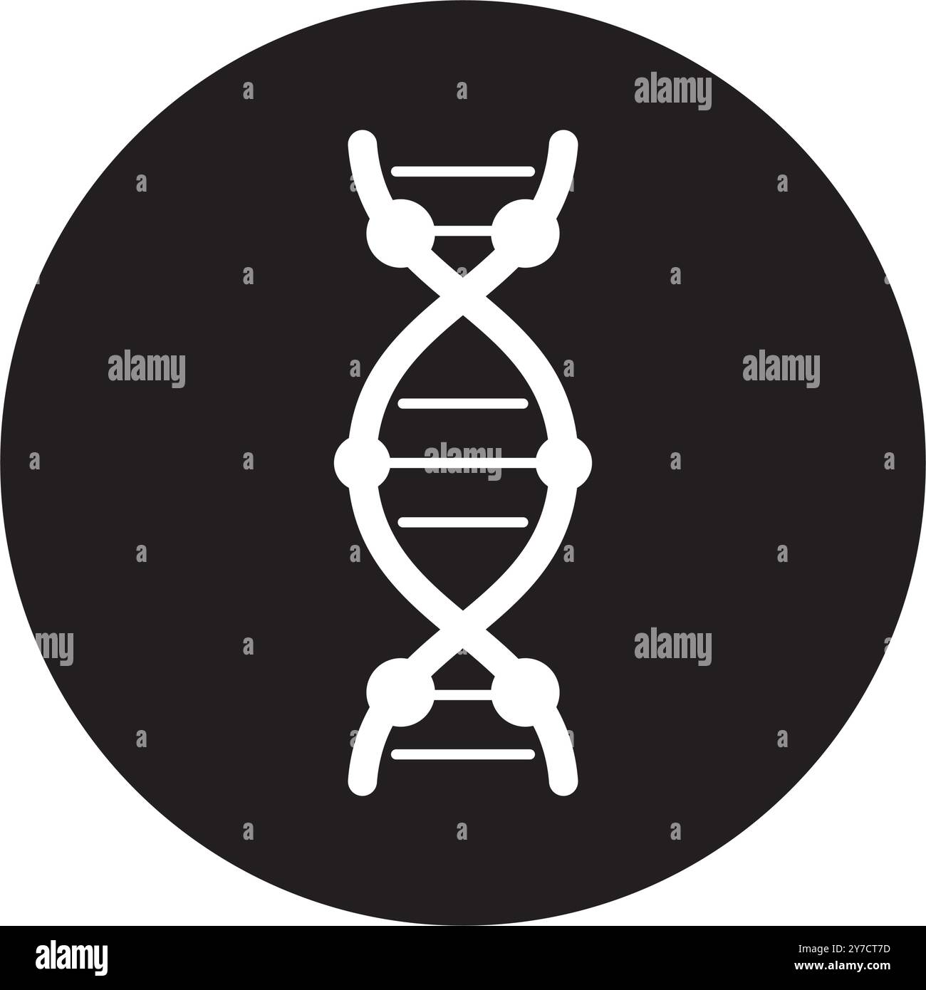 Disegno del logo dell'illustrazione vettoriale dell'icona del DNA Illustrazione Vettoriale