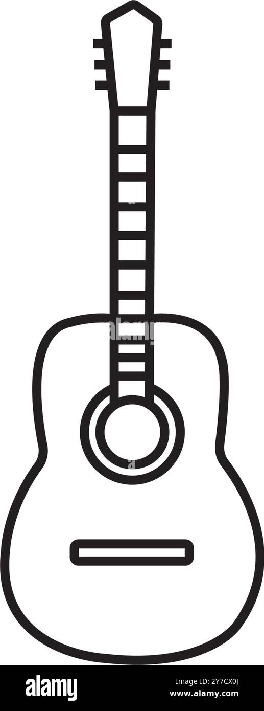 design del logo di illustrazione vettoriale dell'icona della chitarra Illustrazione Vettoriale
