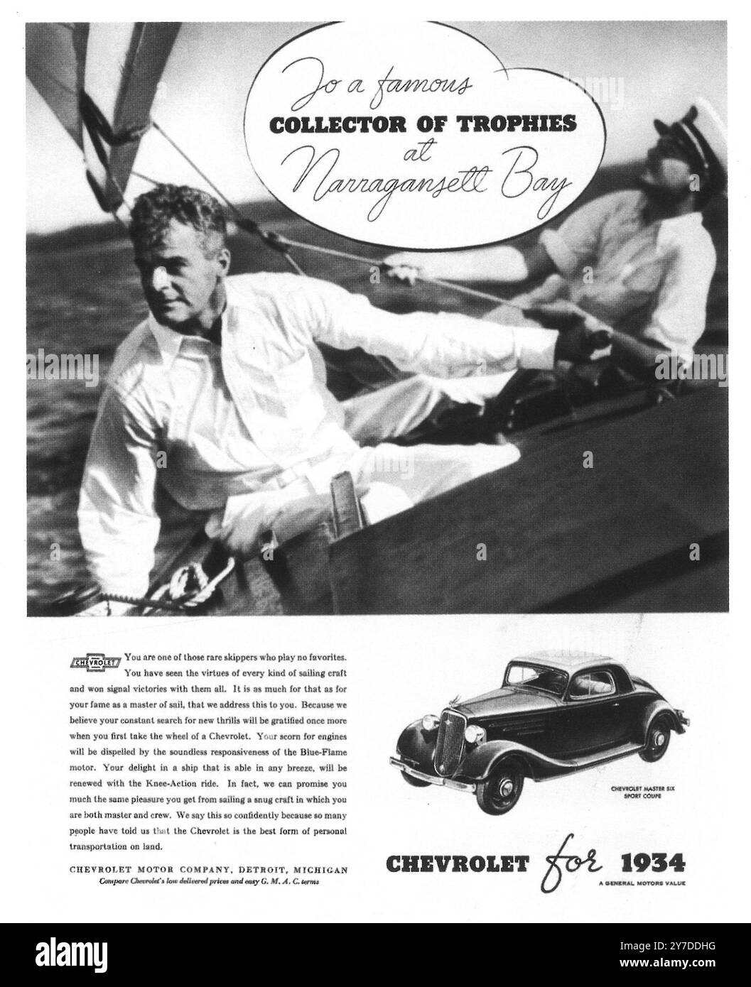Annuncio Chevrolet Sport Coupé 1934 Foto Stock