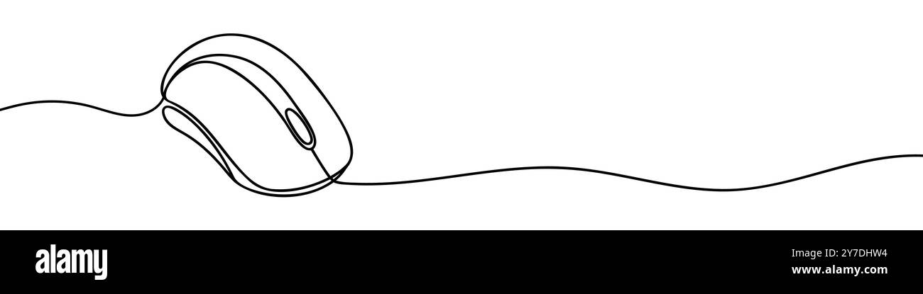 Disegno continuo di una linea con il mouse del computer Illustrazione Vettoriale