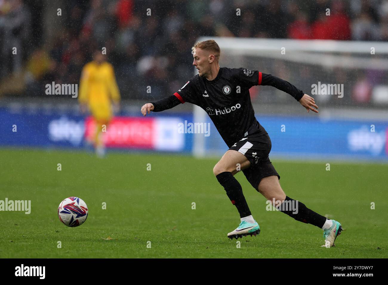 Swansea, Regno Unito. 29 settembre 2024. Mark Sykes di Bristol City in azione. Partita del campionato EFL Skybet, Swansea City contro Bristol City allo Stadio Swansea.com di Swansea, Galles, domenica 29 settembre 2024. Questa immagine può essere utilizzata solo per scopi editoriali. Solo per uso editoriale, foto di Andrew Orchard/Andrew Orchard fotografia sportiva/Alamy Live news credito: Andrew Orchard fotografia sportiva/Alamy Live News Foto Stock