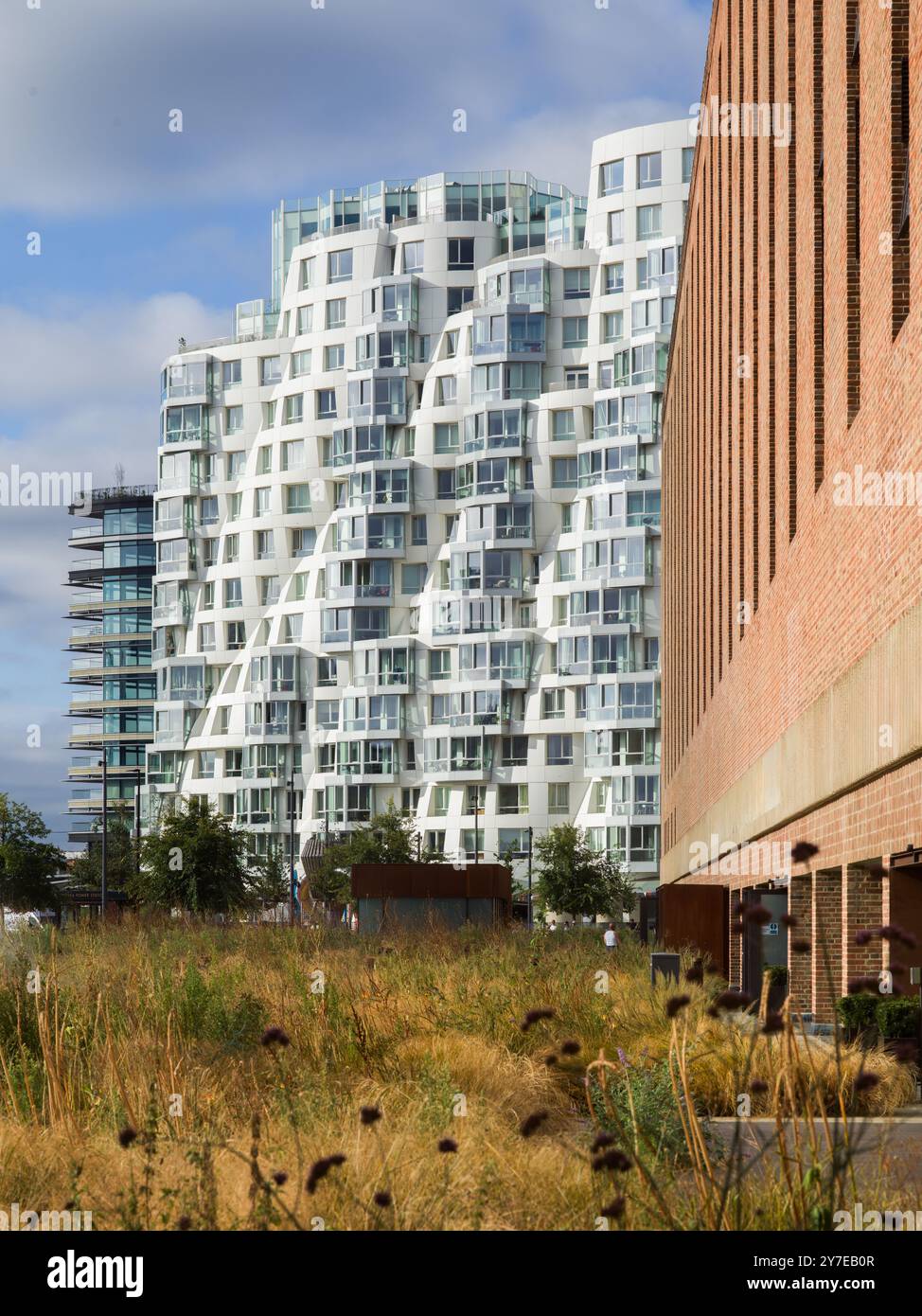 Prospect Place, lussuosi appartamenti residenziali di Battersea Power Station, architettura progettata da Frank Gehry Foto Stock