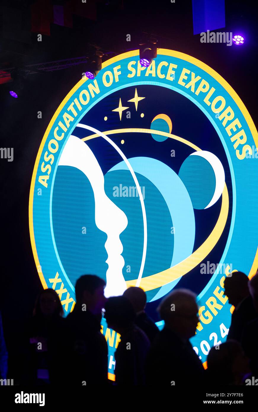 NOORDWIJK - udienza durante un congresso internazionale degli astronauti, l'ASE XXXV Planetary Congress 2024, all'ESA ESTEC di Noordwijk. ANP IRIS VAN DEN BROEK netherlands Out - belgio Out Foto Stock
