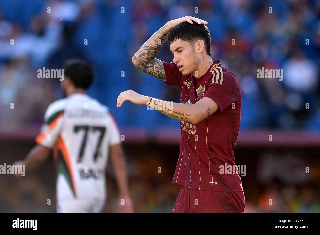 Matias Soule dell'AS Roma durante la partita di serie A tra AS Roma e Venezia FC allo stadio Olimpico di Roma (Italia), 29 settembre 2024. Foto Stock