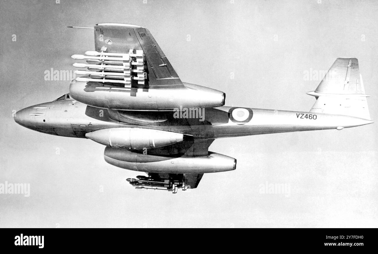Caccia a reazione Gloster Meteor in volo 1951 Foto Stock