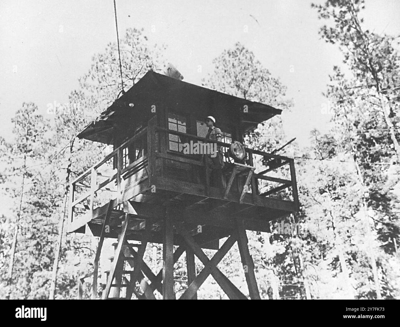 La torre della bomba atomica di Los Alamos . OPS HQ of Atomic Energy Security Service Foto Stock