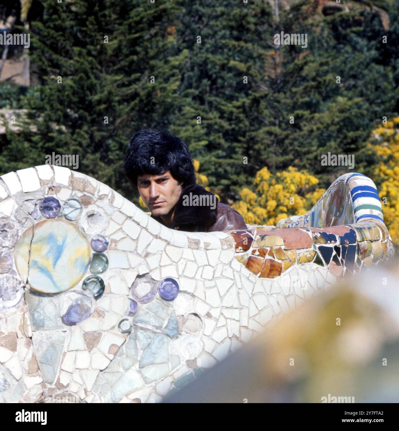 URI Geller a Guell Barcellona 1976. Disegni di Gaudi Geller, Uri israeliano psichico negli Stati Uniti; Foto Stock