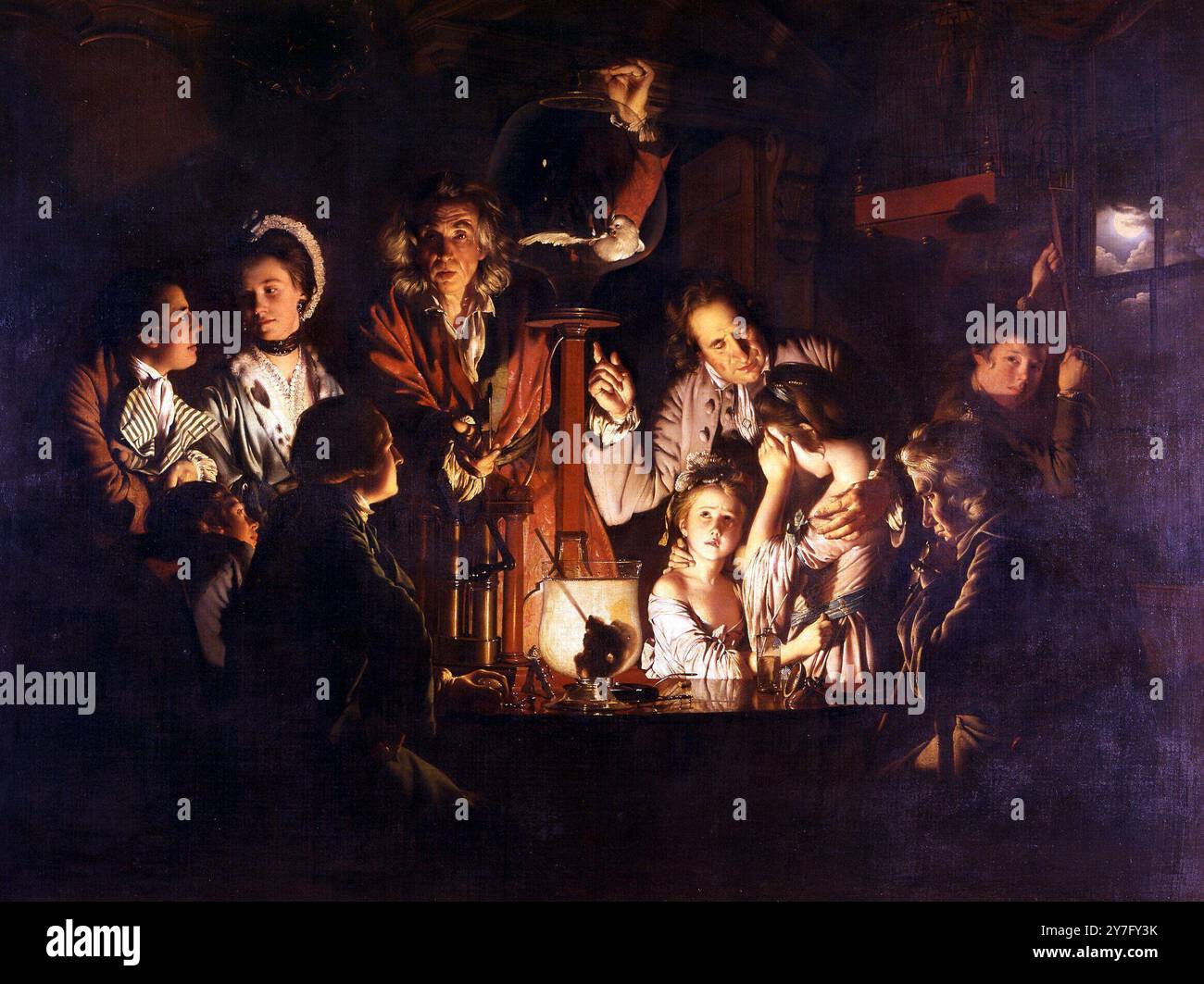Sperimenta con una pompa dell'aria di Jospeh Wright di Derby 1734-1797 Foto Stock